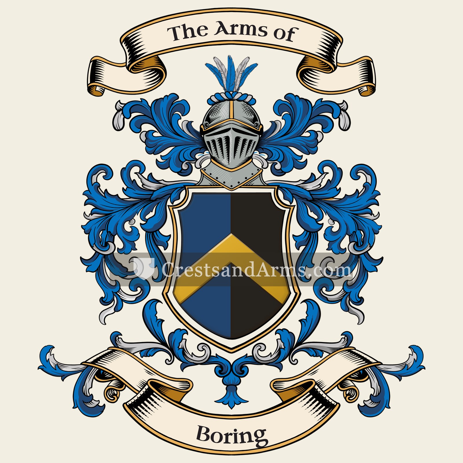 The Boring coat of arms, drawn from the recorded blazon