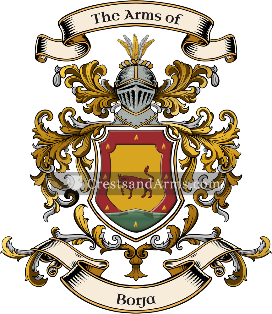 The Borja coat of arms, drawn from the recorded blazon