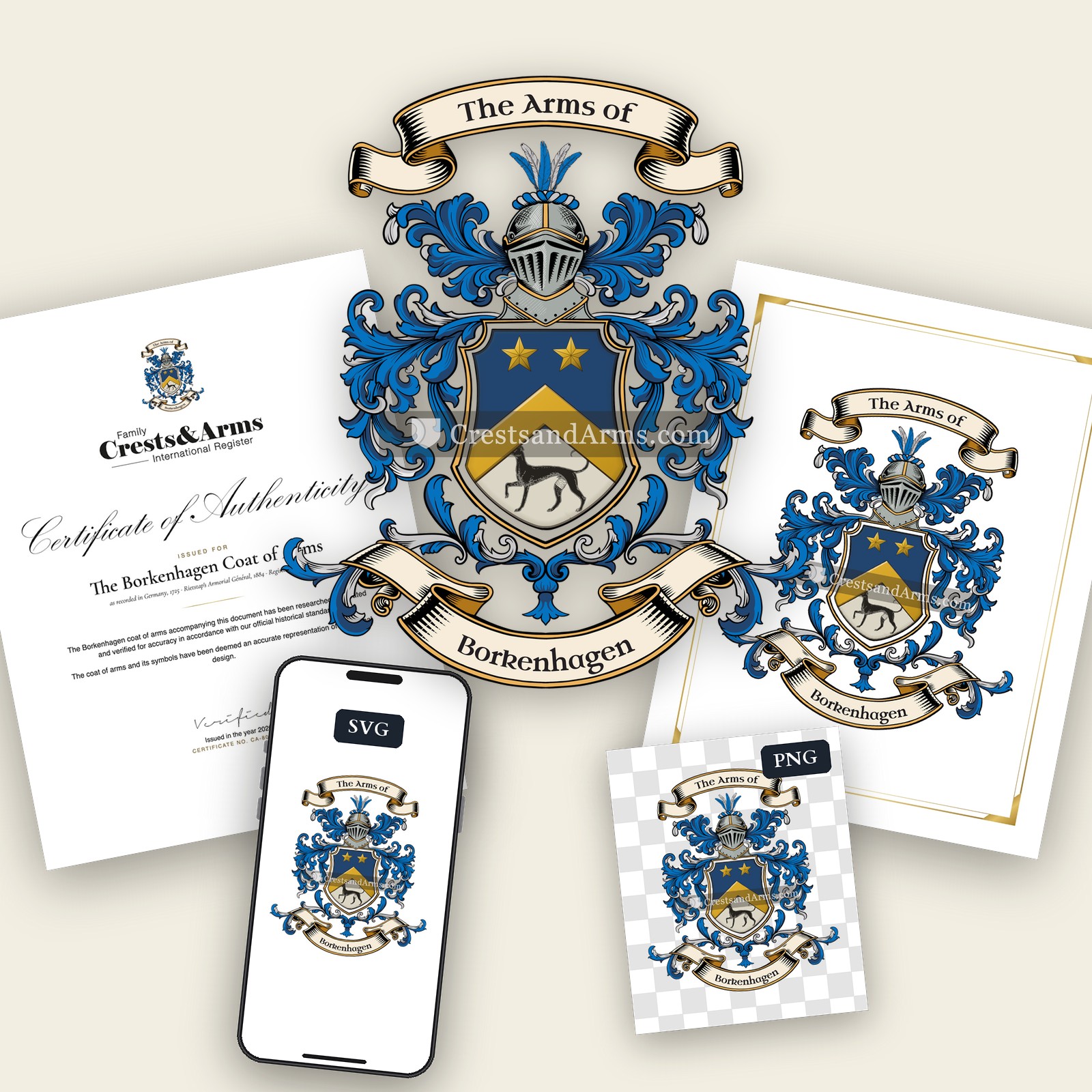 The Borkenhagen arms on the coat of arms — digital pack