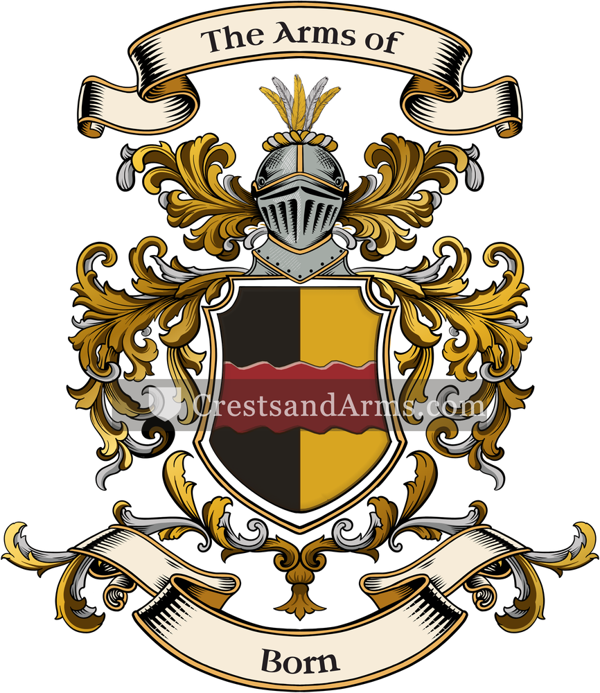 The Born coat of arms, drawn from the recorded blazon