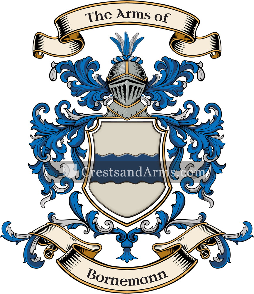 The Bornemann coat of arms, drawn from the recorded blazon