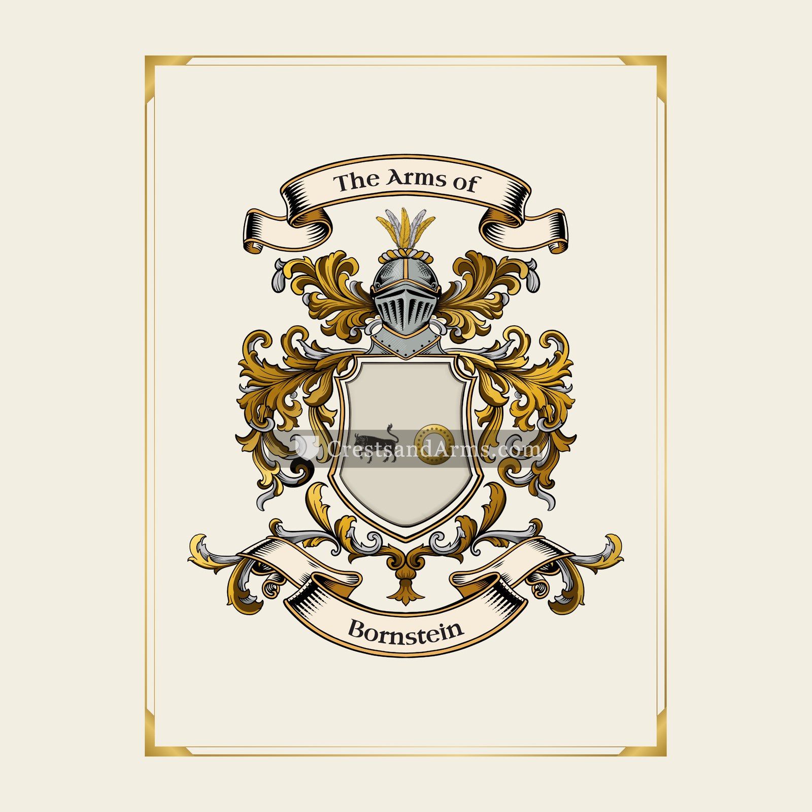With gold border