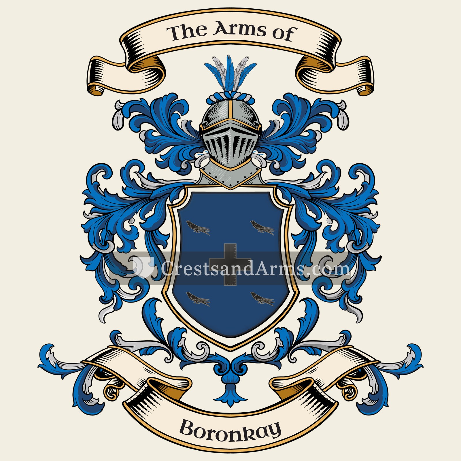The Boronkay coat of arms, drawn from the recorded blazon