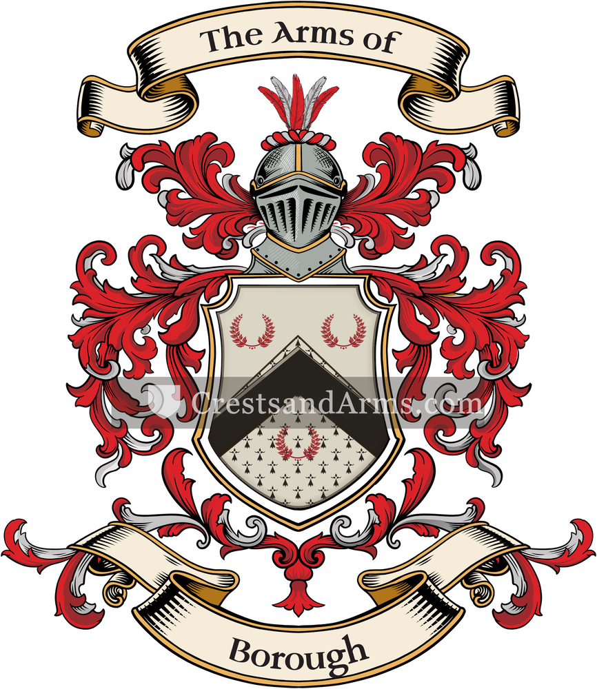 The Borough coat of arms, drawn from the recorded blazon