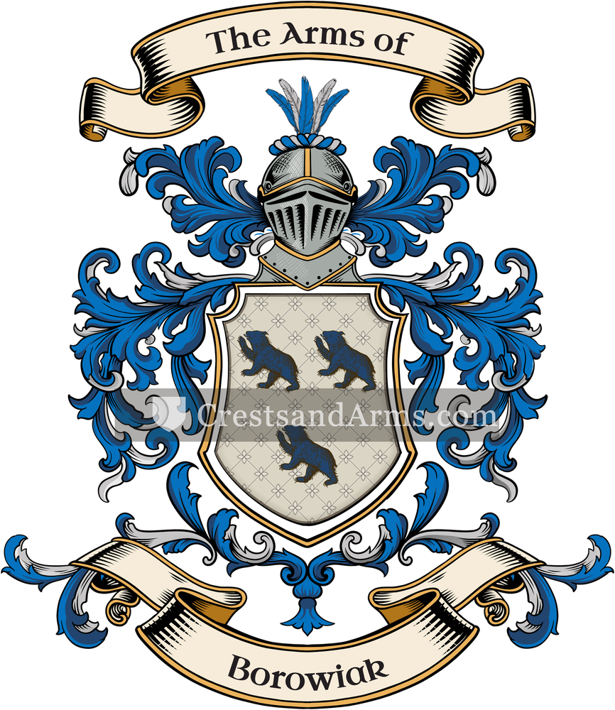 The Borowiak coat of arms, drawn from the recorded blazon