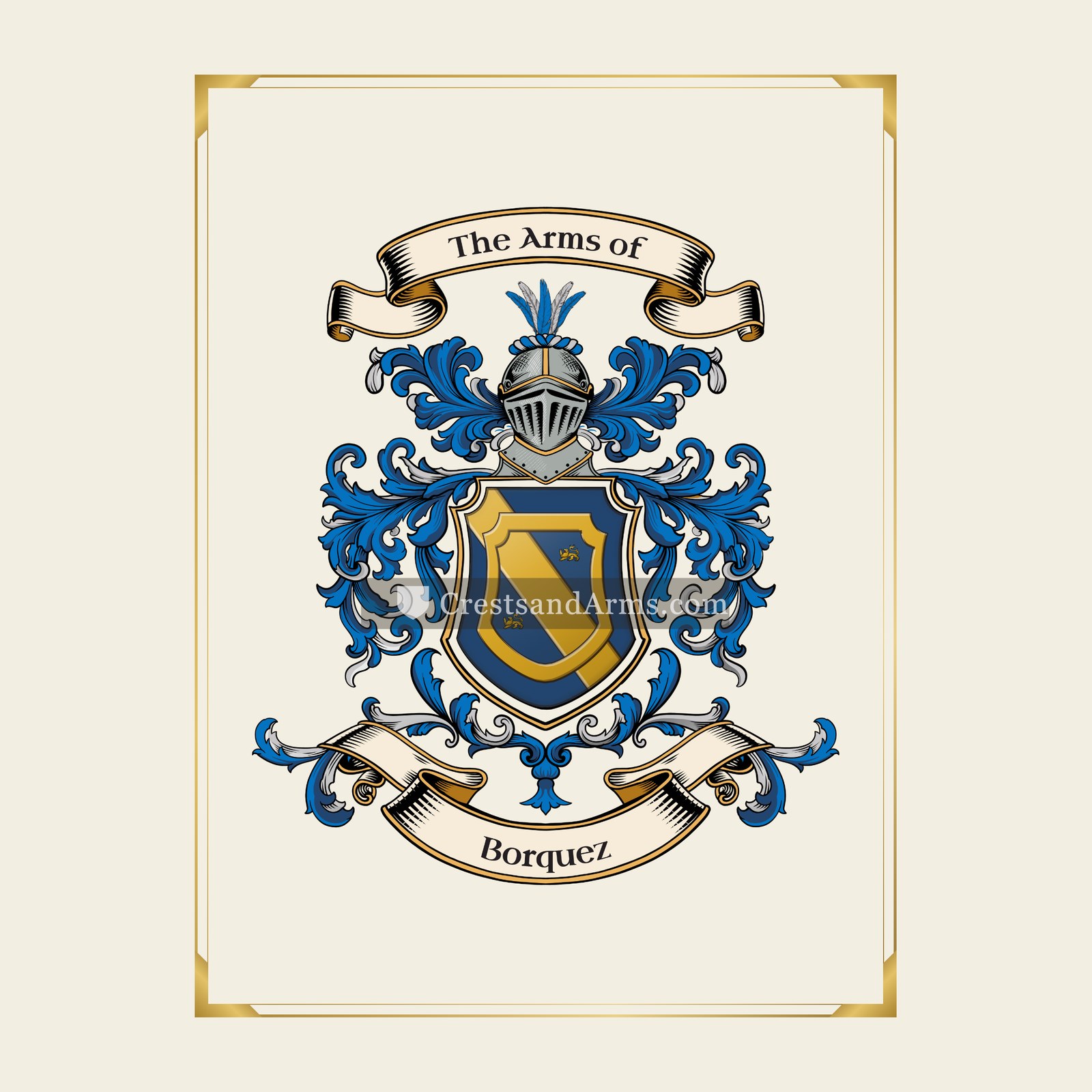 With gold border