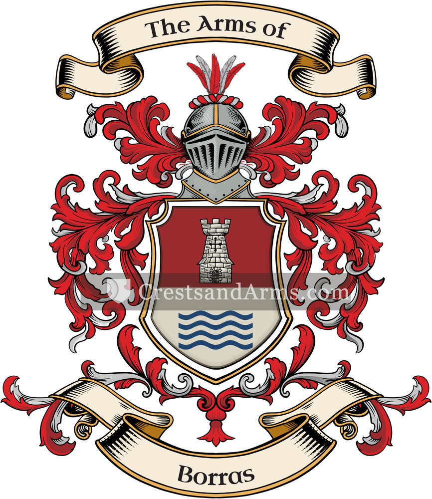 The Borras coat of arms, drawn from the recorded blazon