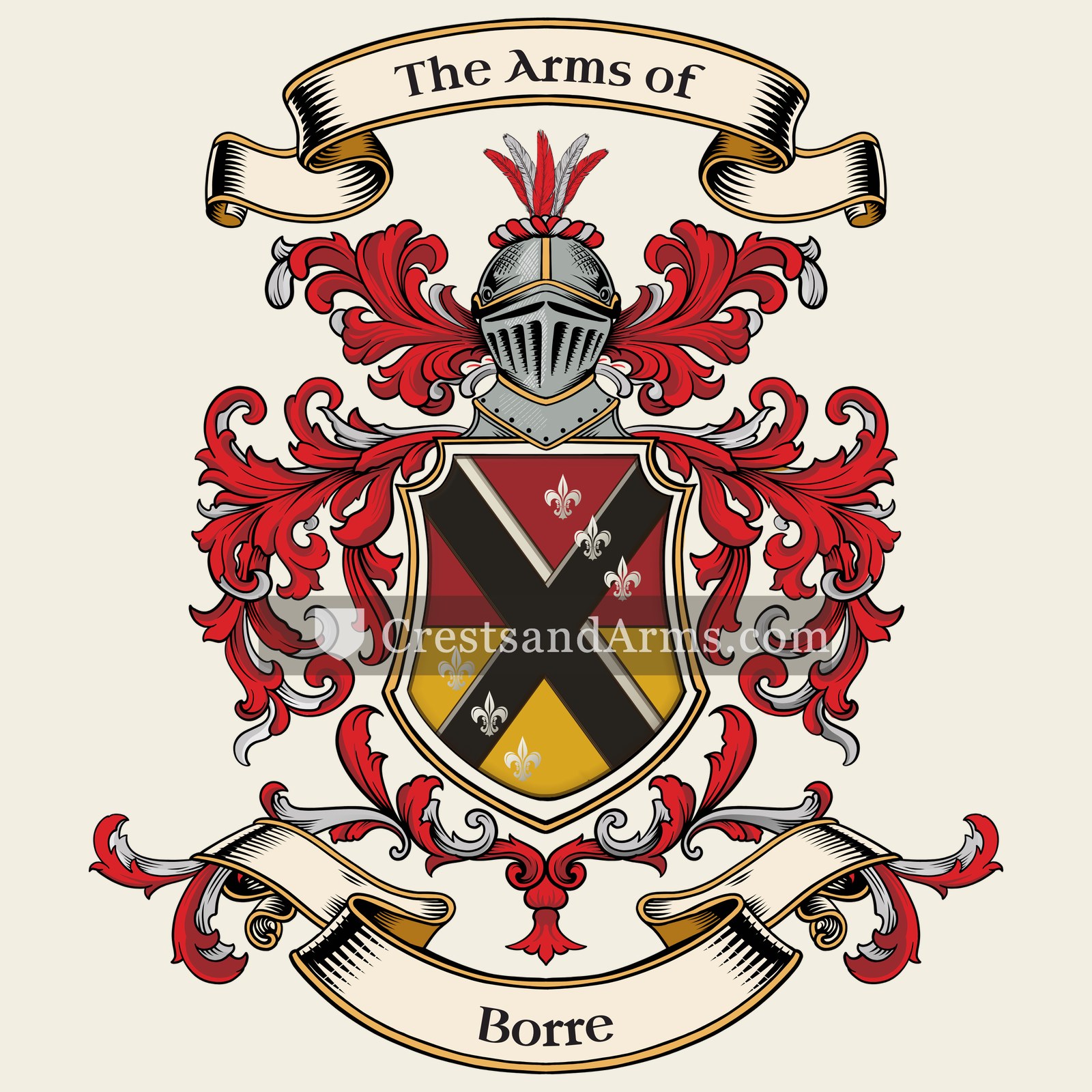 The Borre coat of arms, drawn from the recorded blazon
