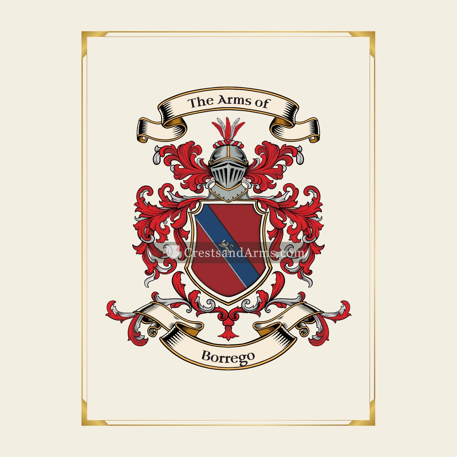 With gold border