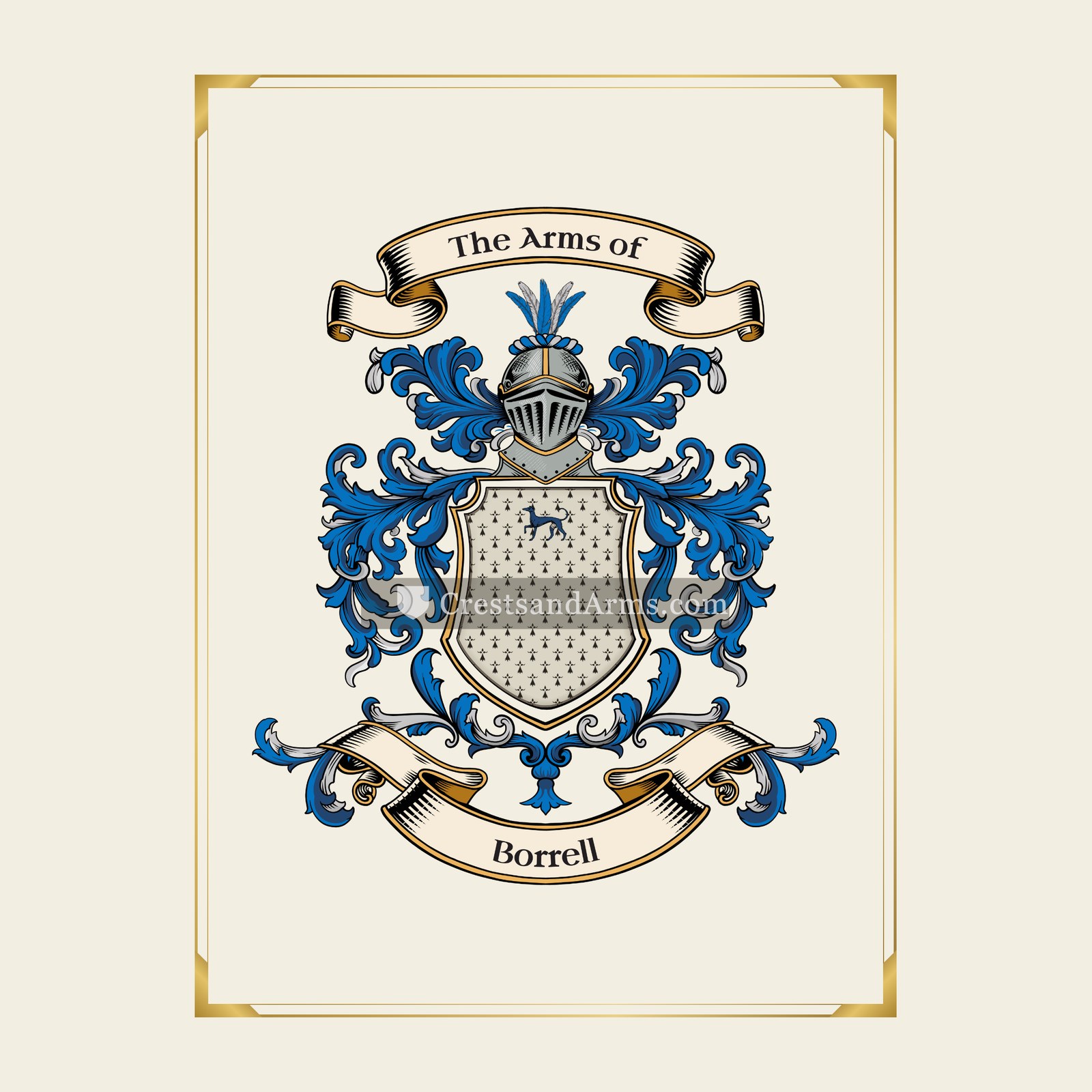 With gold border