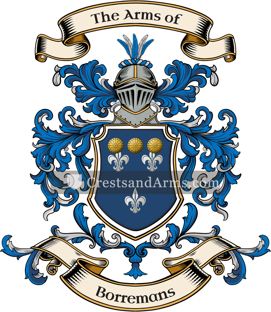 The Borremans coat of arms, drawn from the recorded blazon