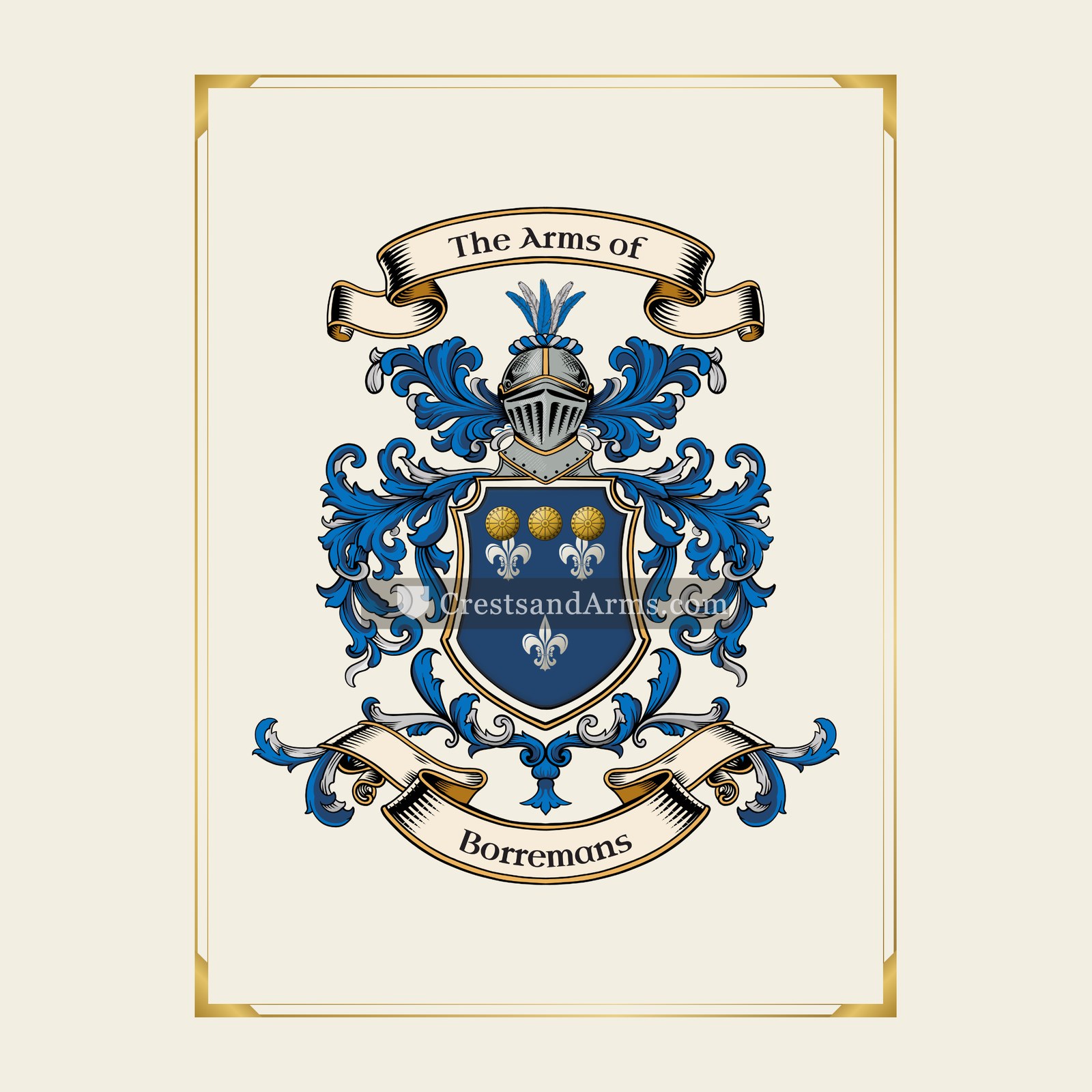 With gold border