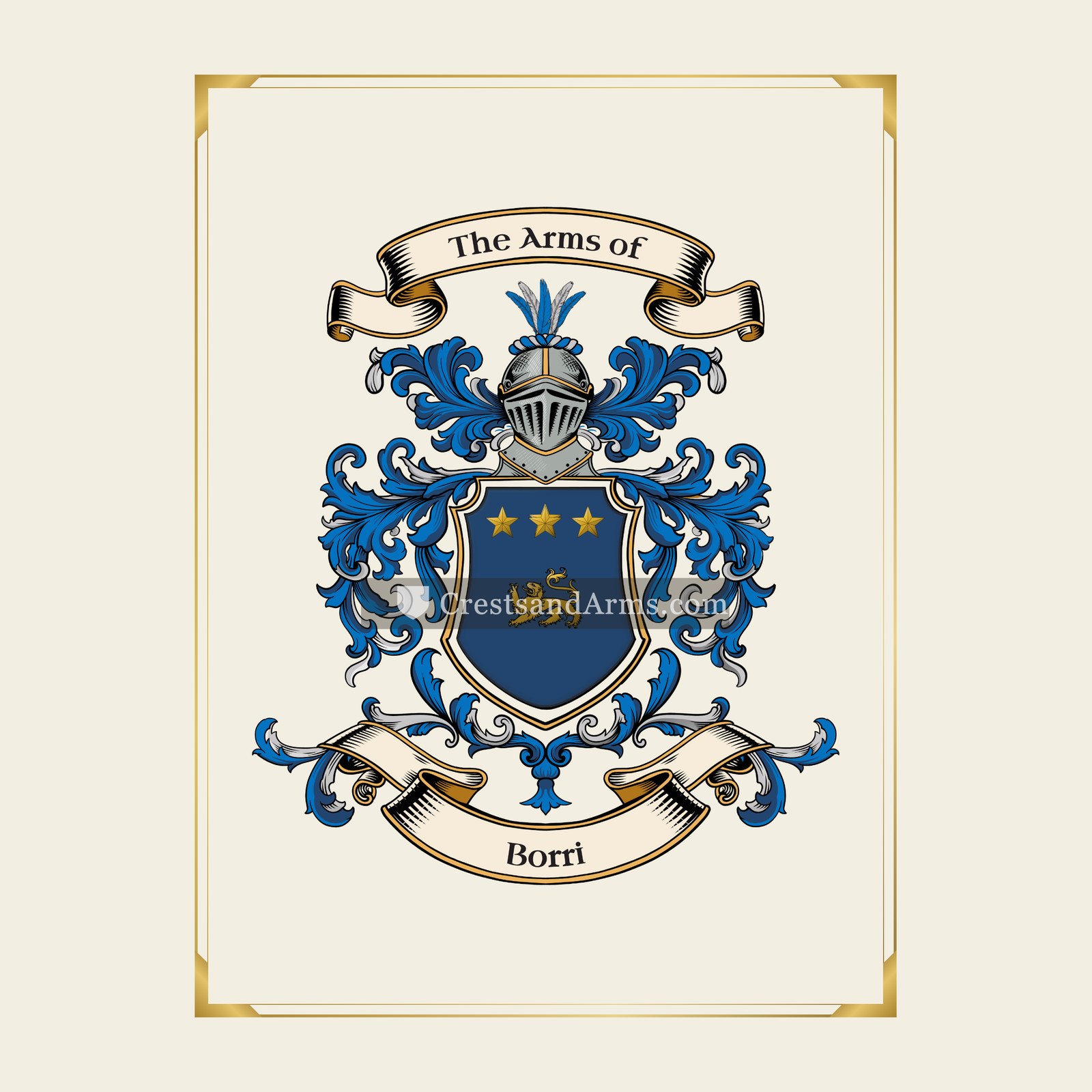 With gold border