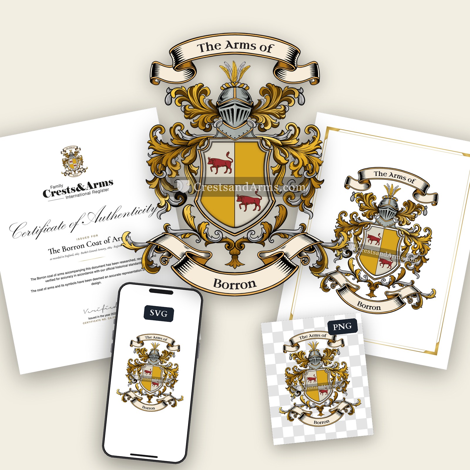 The Borron arms on the coat of arms — digital pack