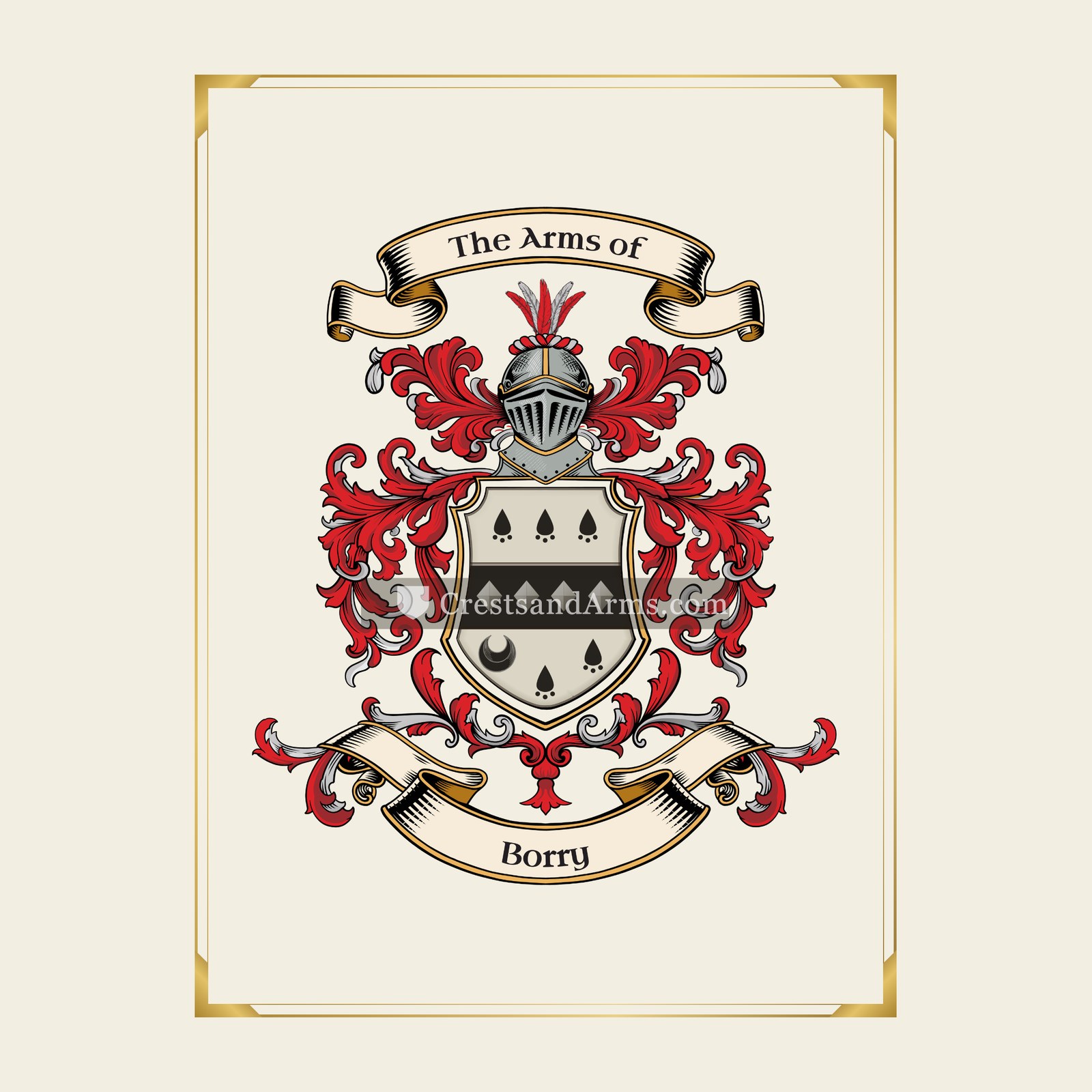With gold border