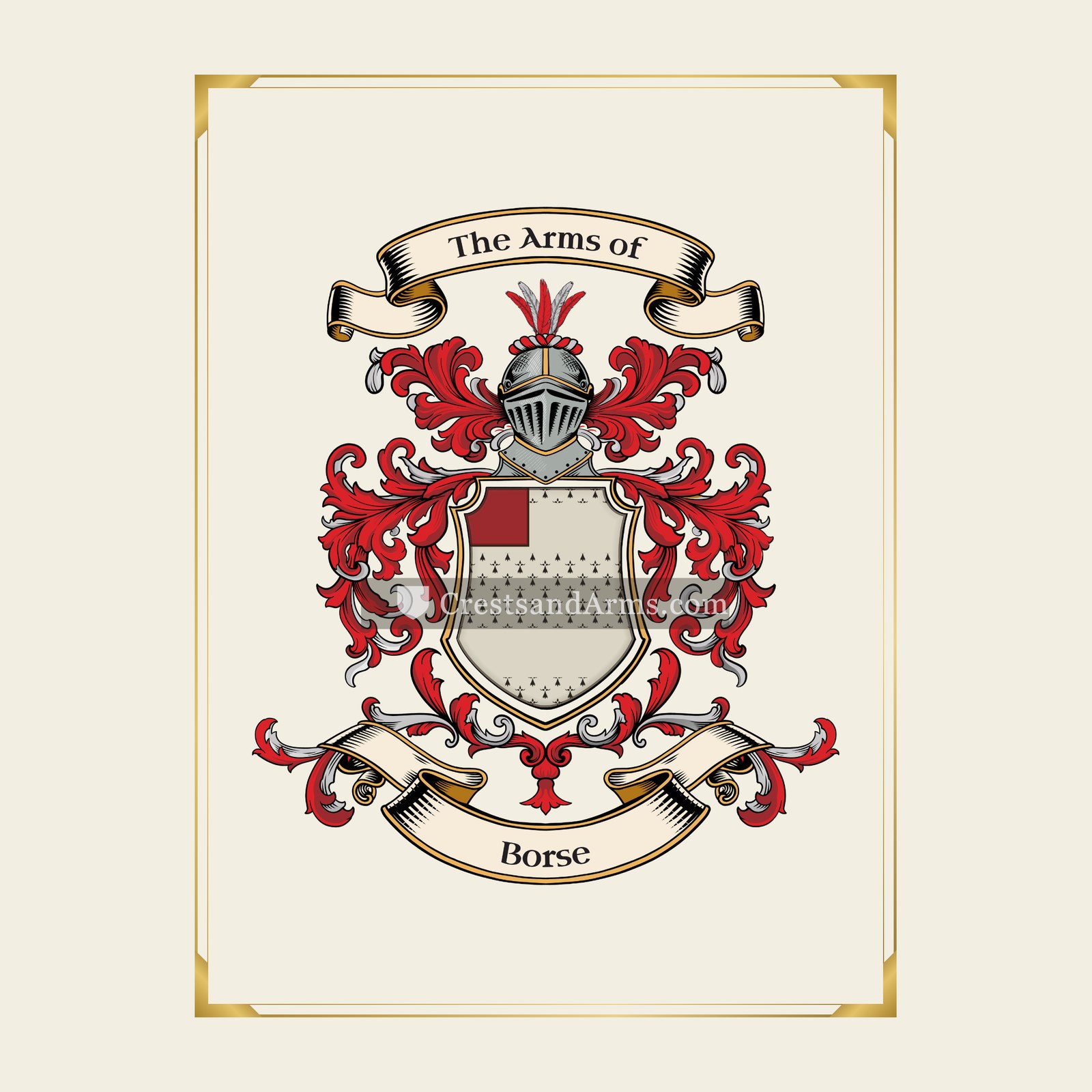 With gold border