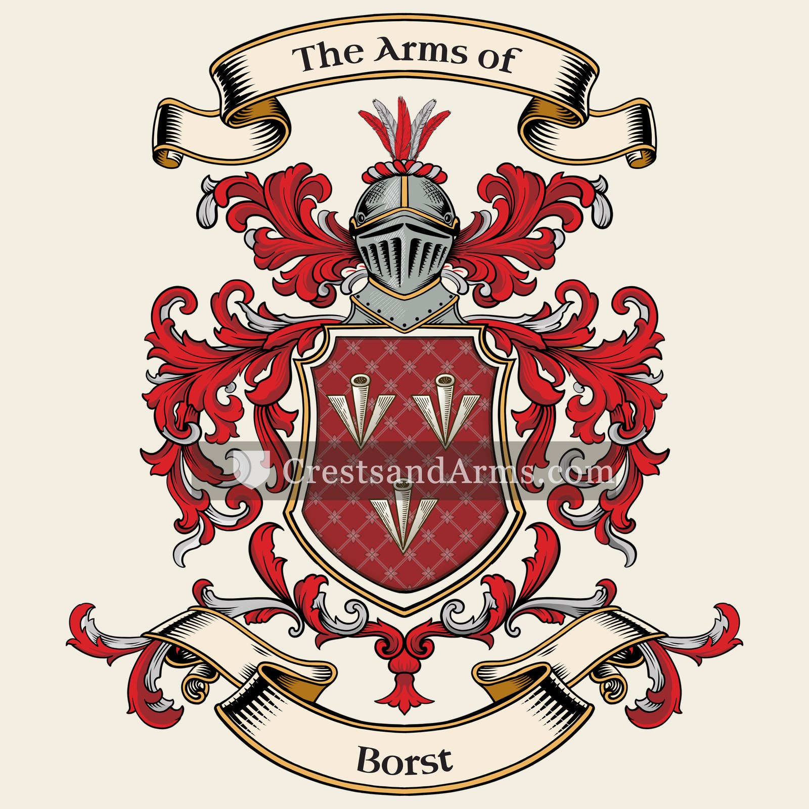 The Borst coat of arms, drawn from the recorded blazon