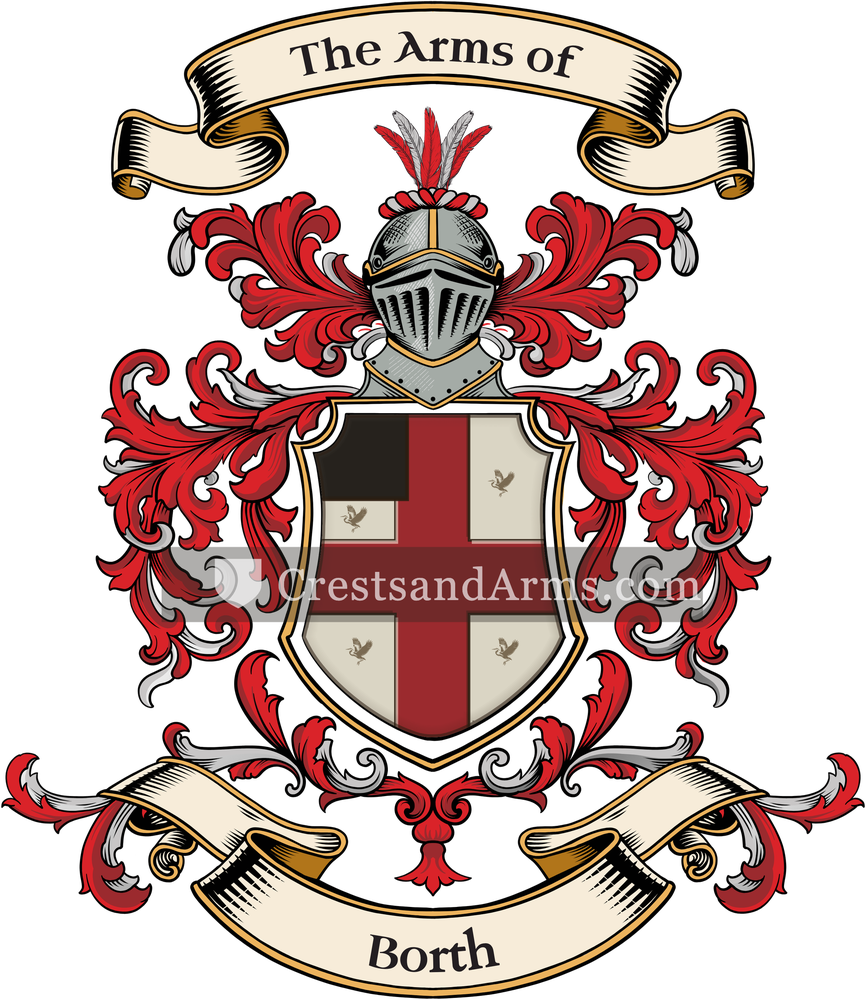 The Borth coat of arms, drawn from the recorded blazon