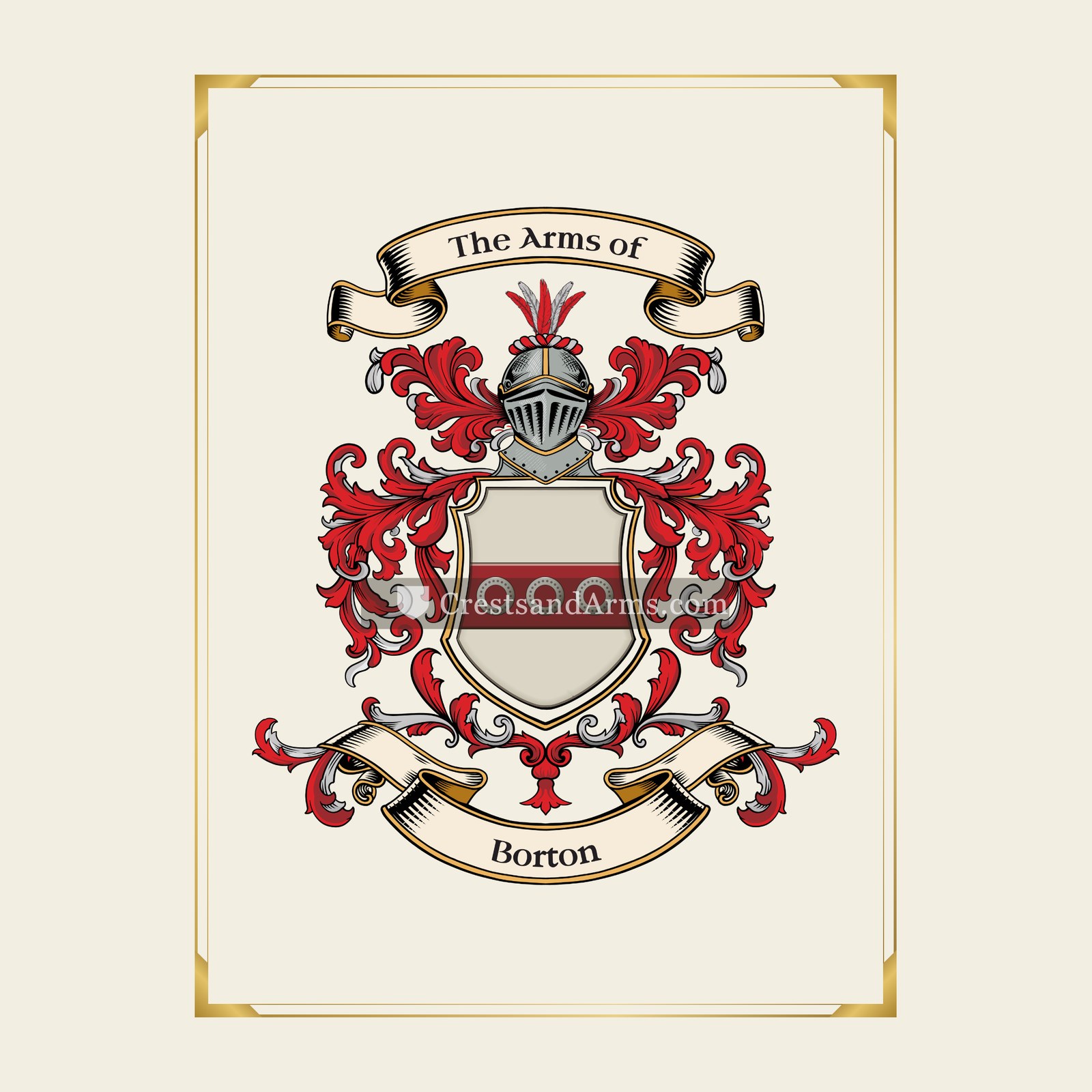 With gold border