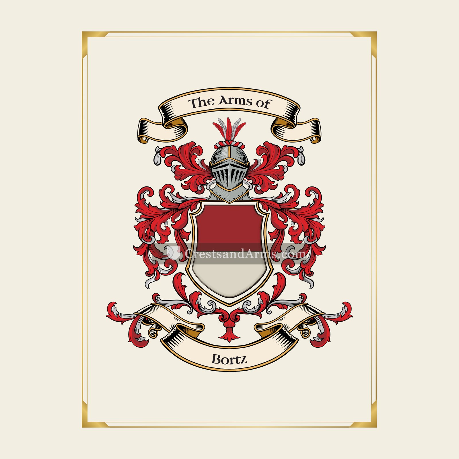 With gold border