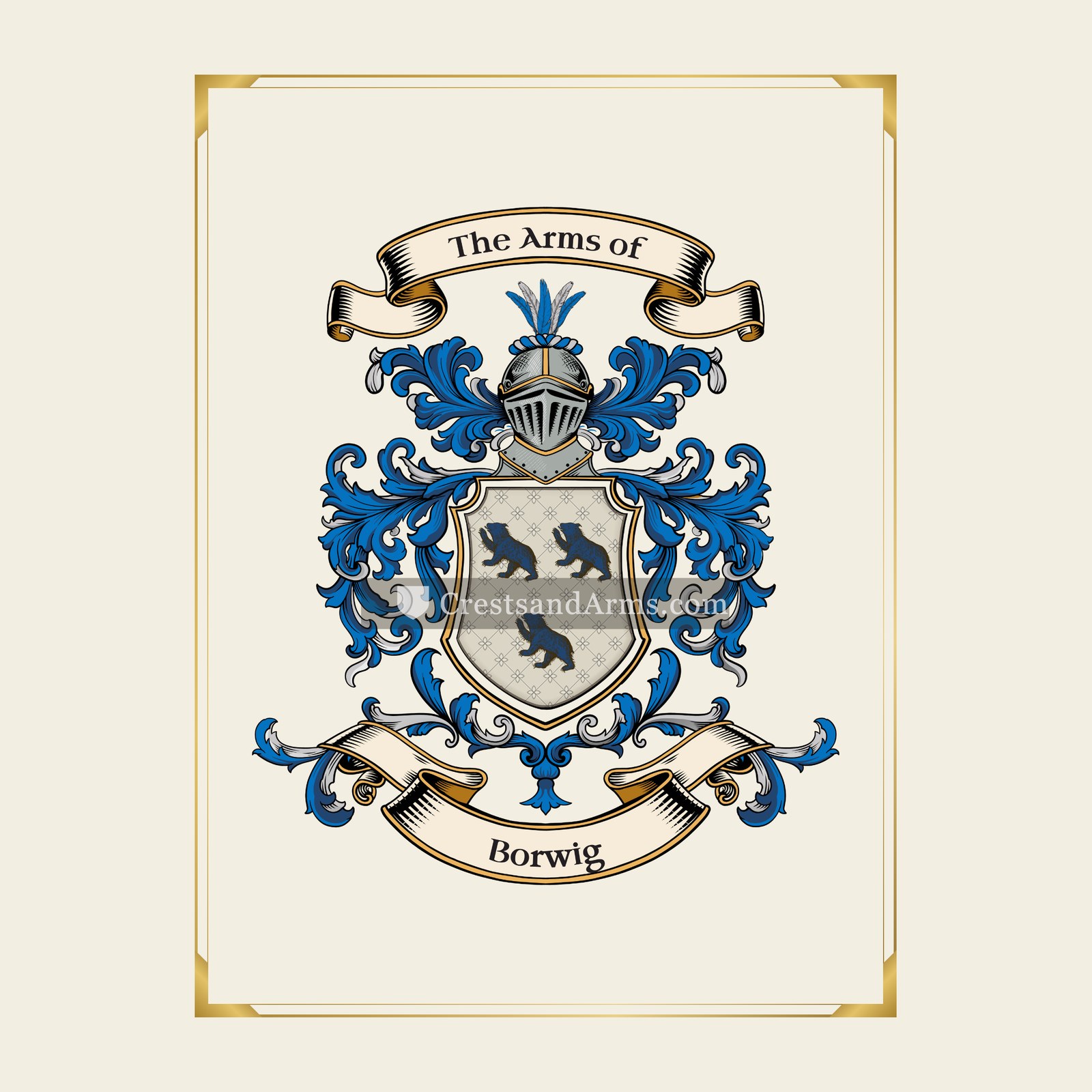 With gold border