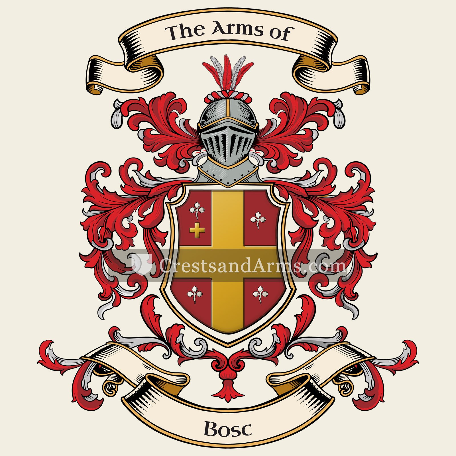 The Bosc coat of arms, drawn from the recorded blazon