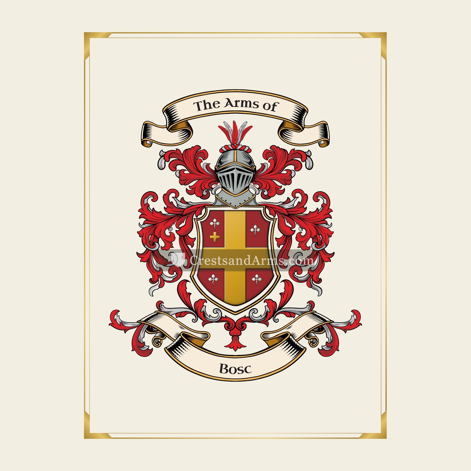 With gold border