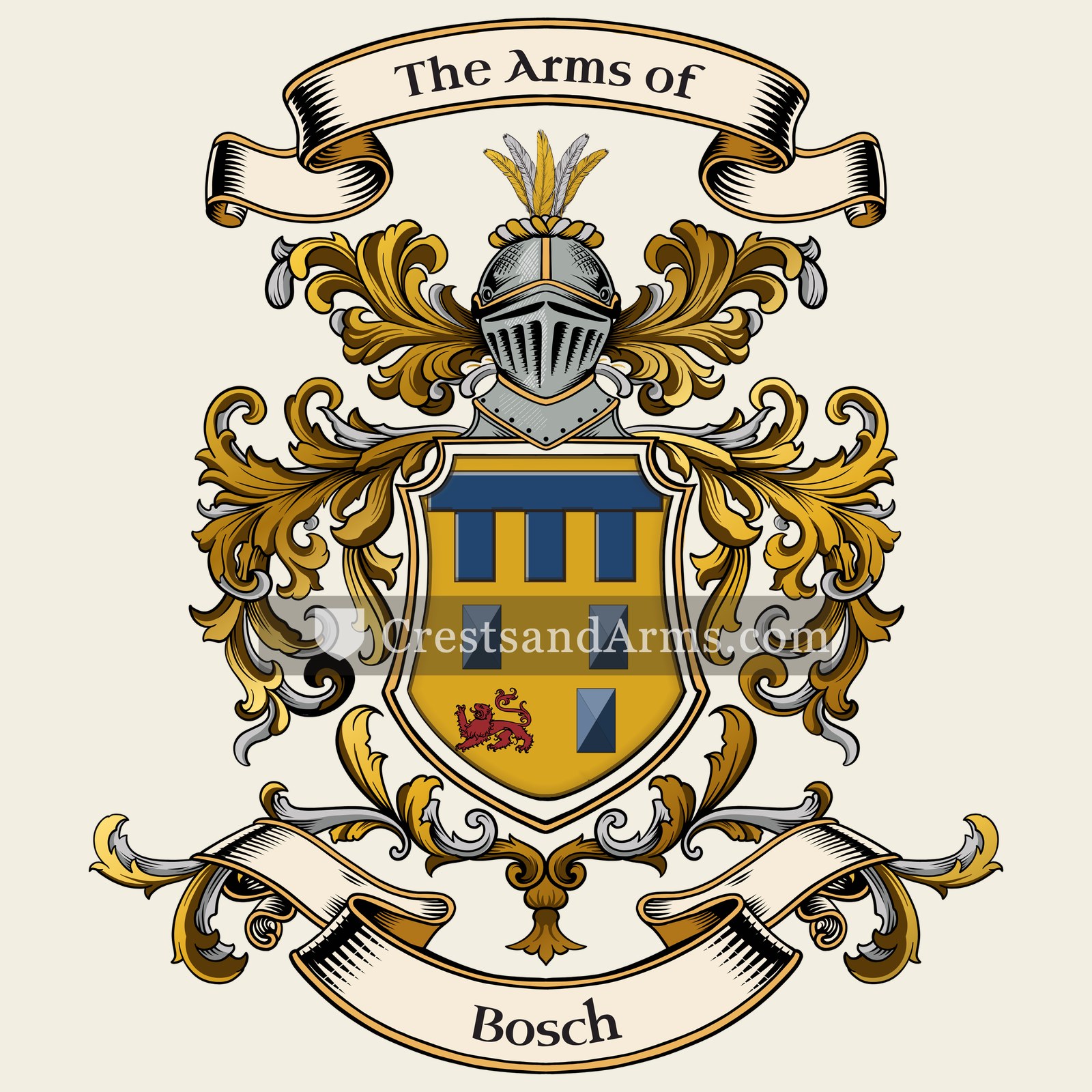 The Bosch coat of arms, drawn from the recorded blazon