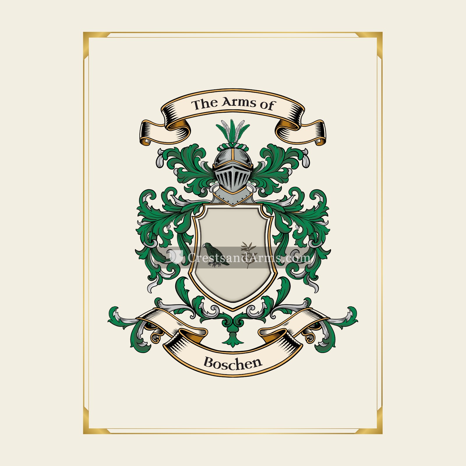 With gold border