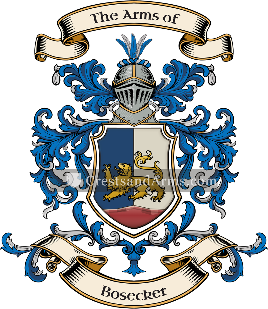 The Bosecker coat of arms, drawn from the recorded blazon