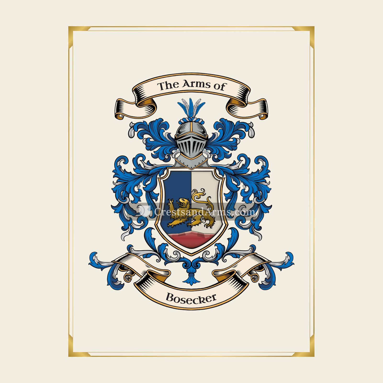 With gold border