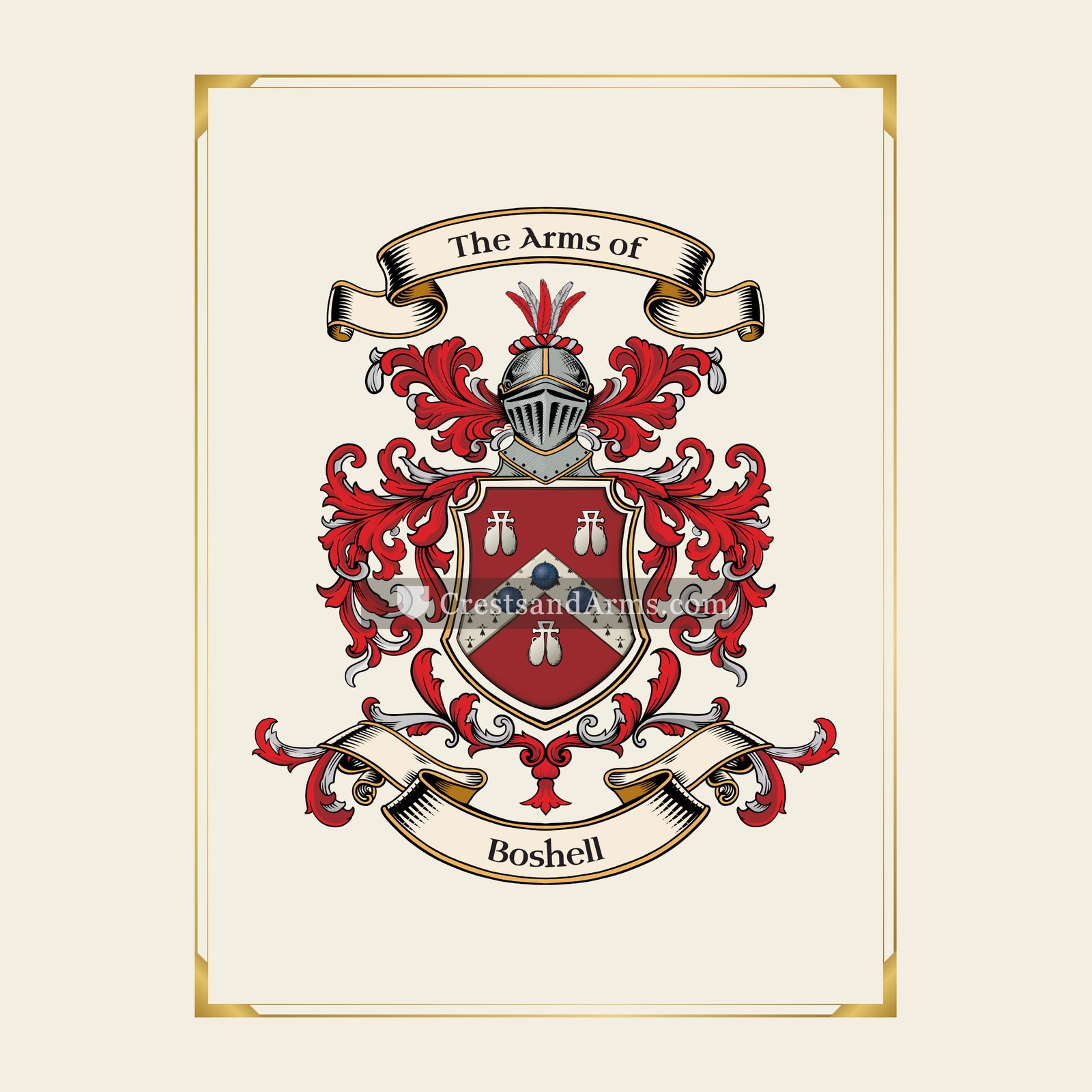 With gold border