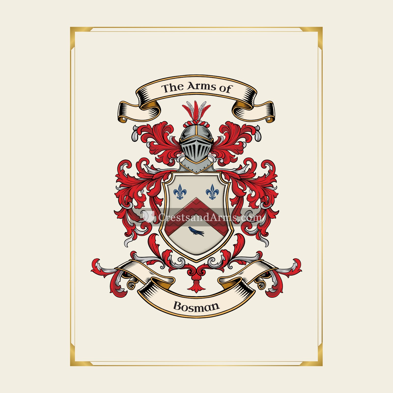 With gold border