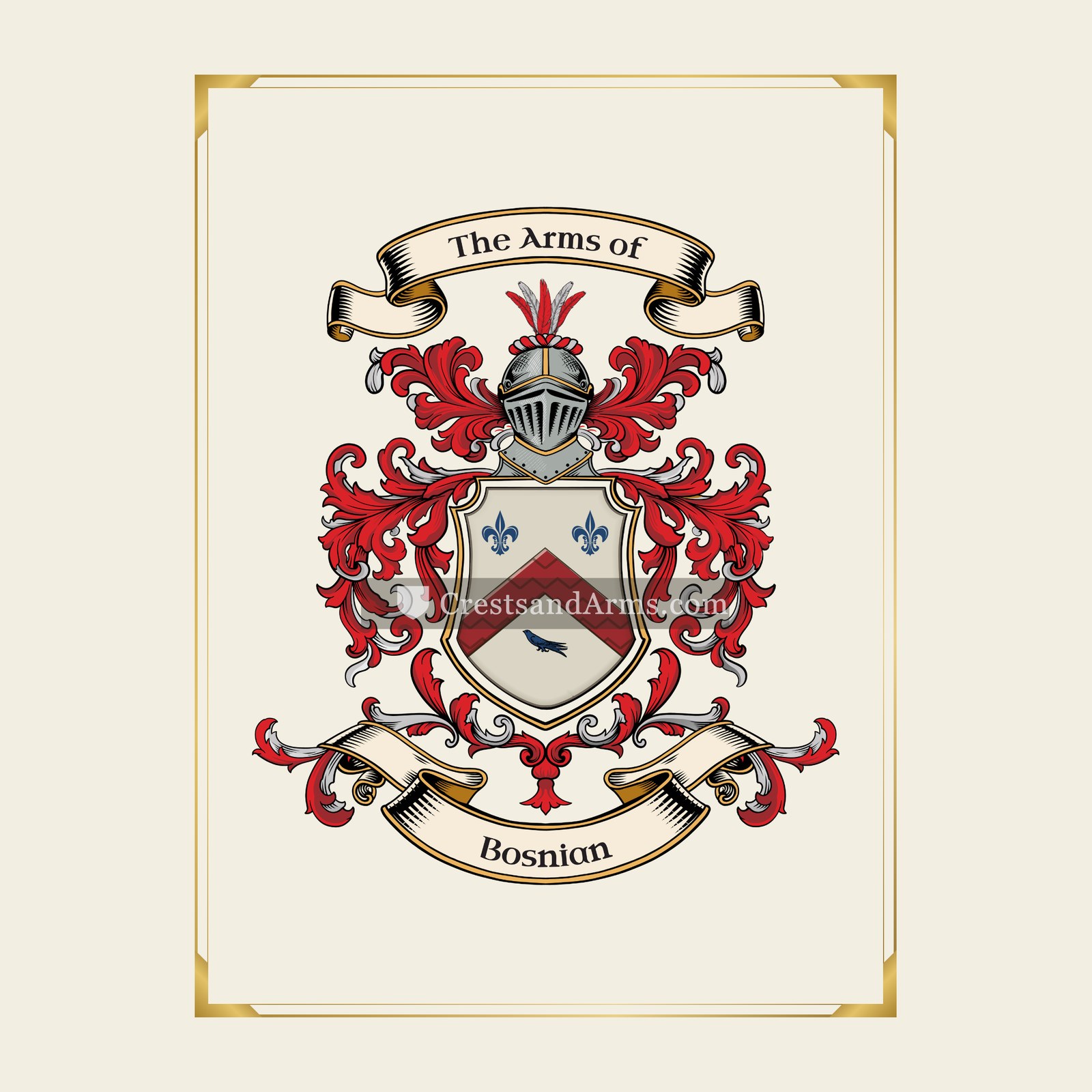With gold border