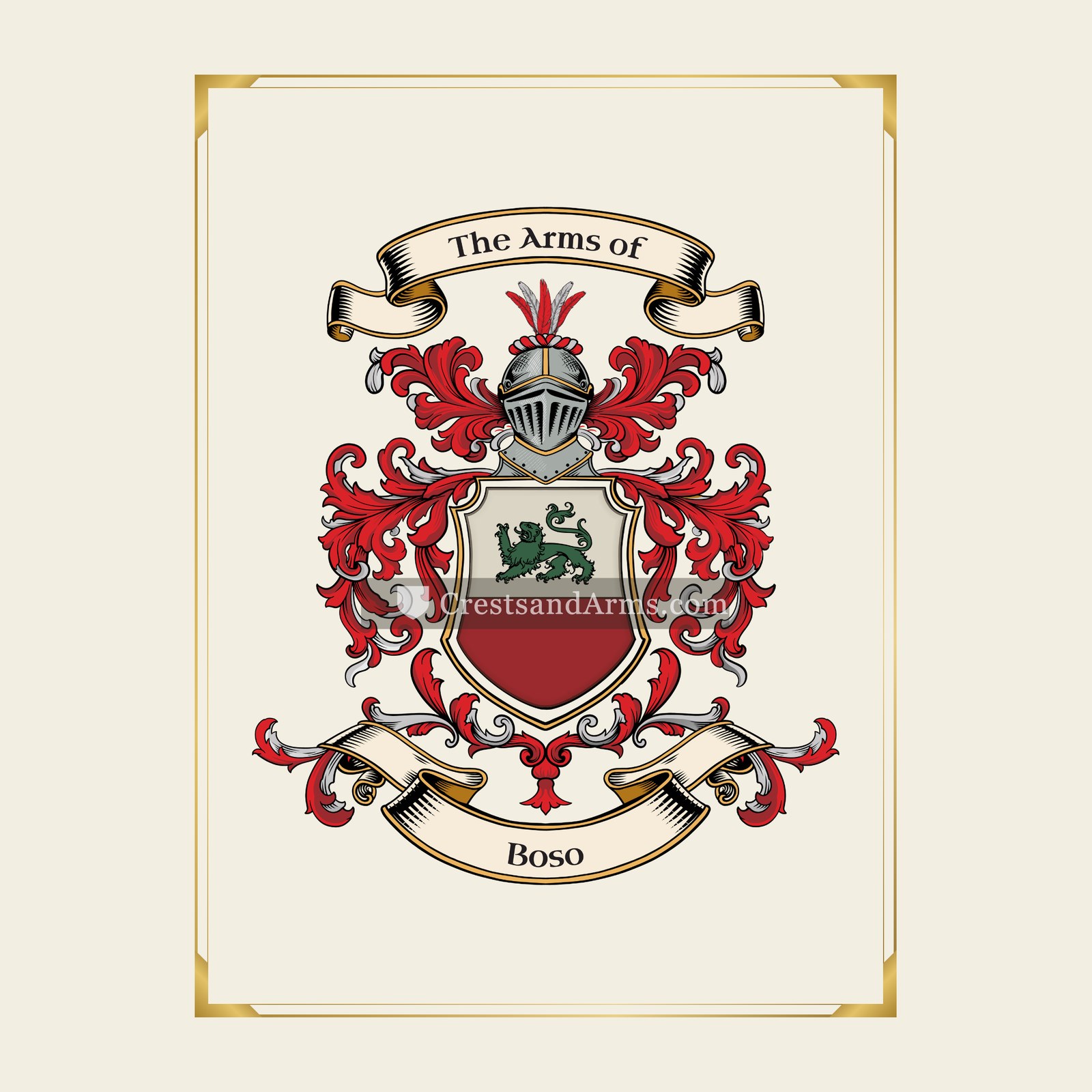 With gold border