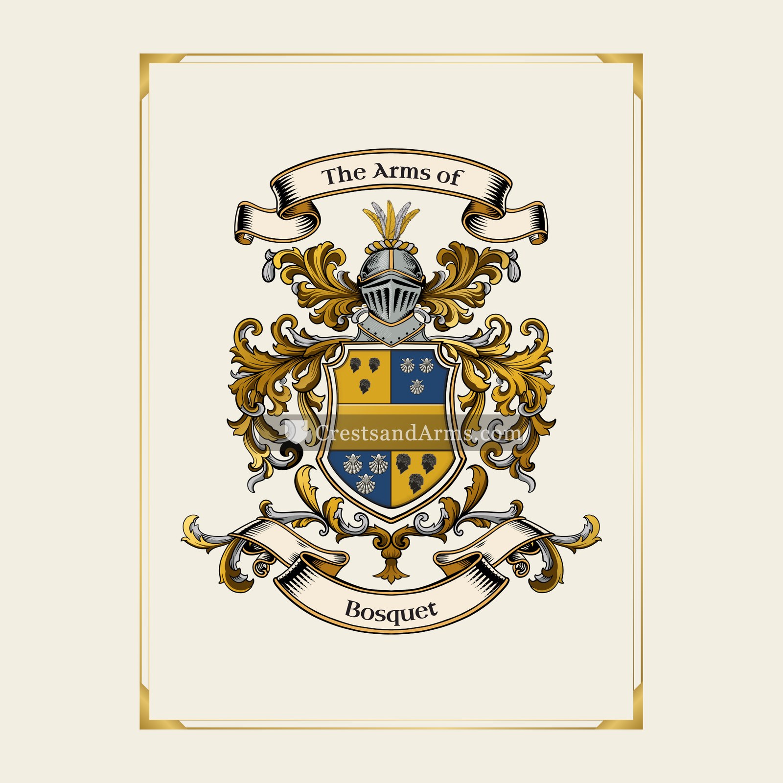 With gold border