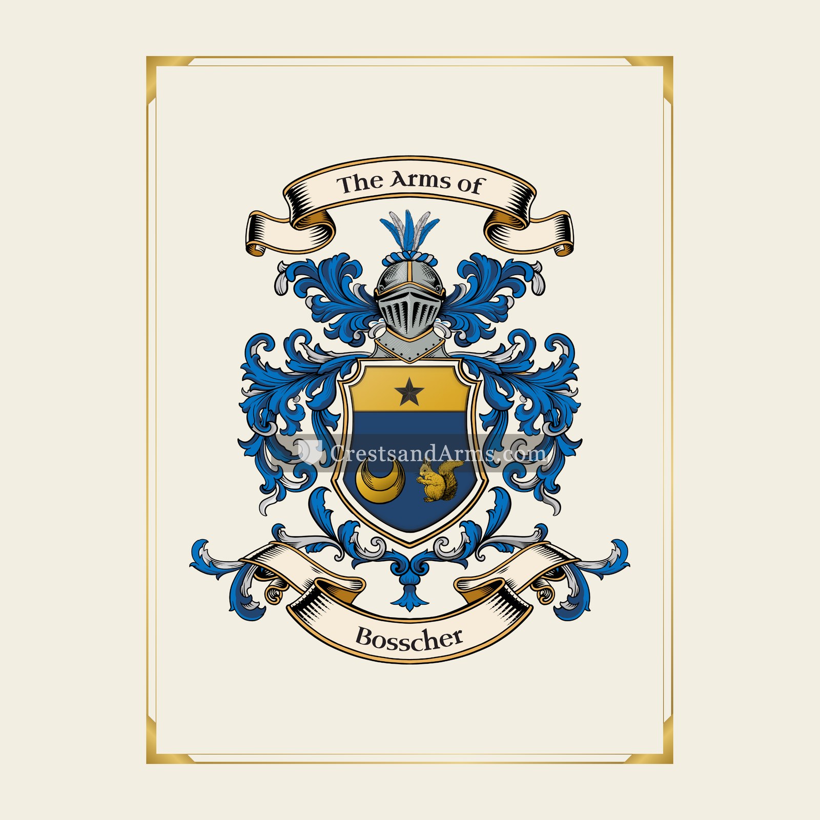 With gold border