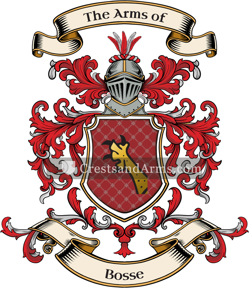 The Bosse coat of arms, drawn from the recorded blazon