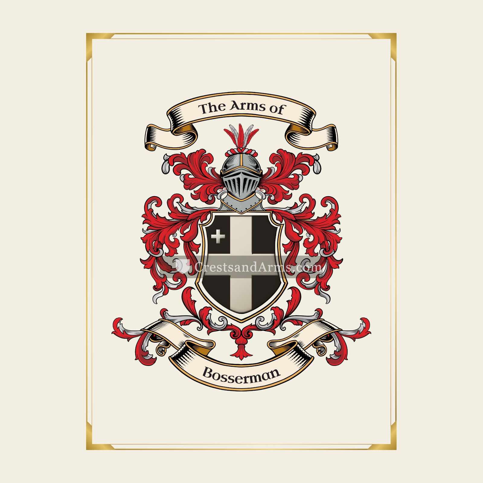 With gold border