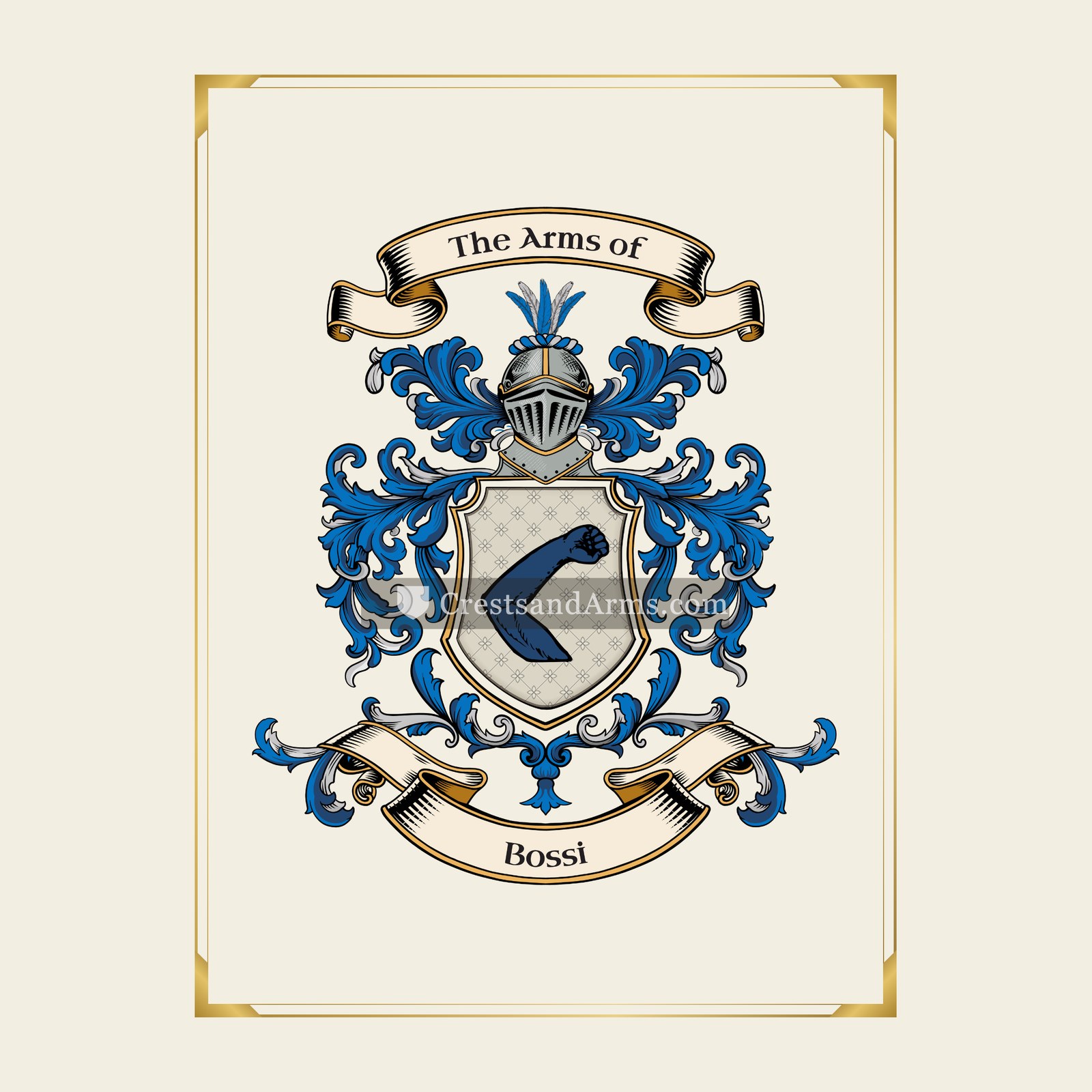 With gold border