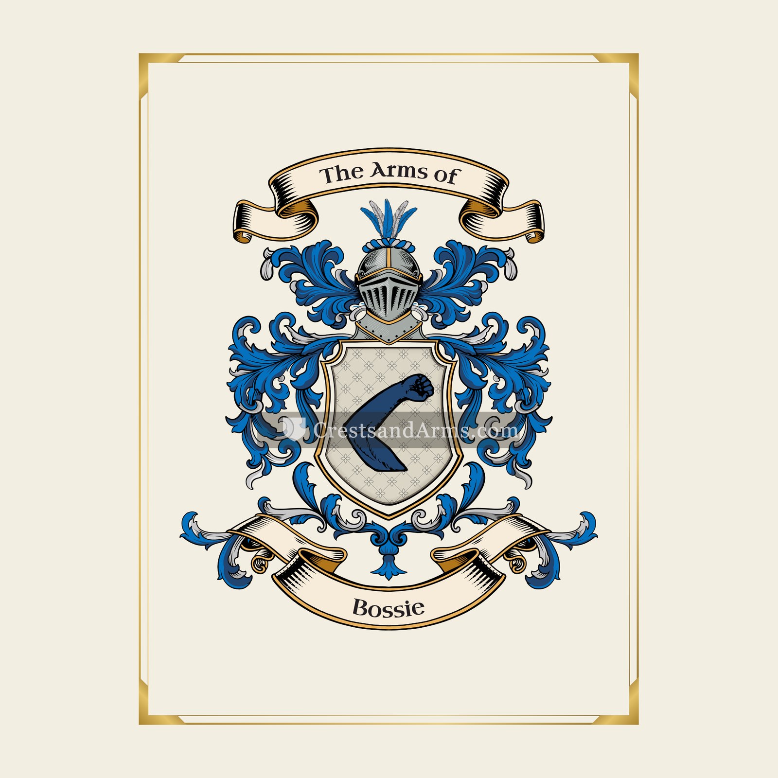 With gold border