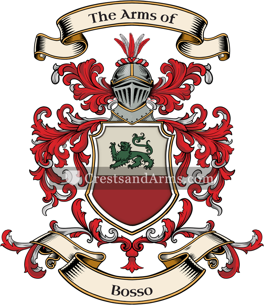 The Bosso coat of arms, drawn from the recorded blazon