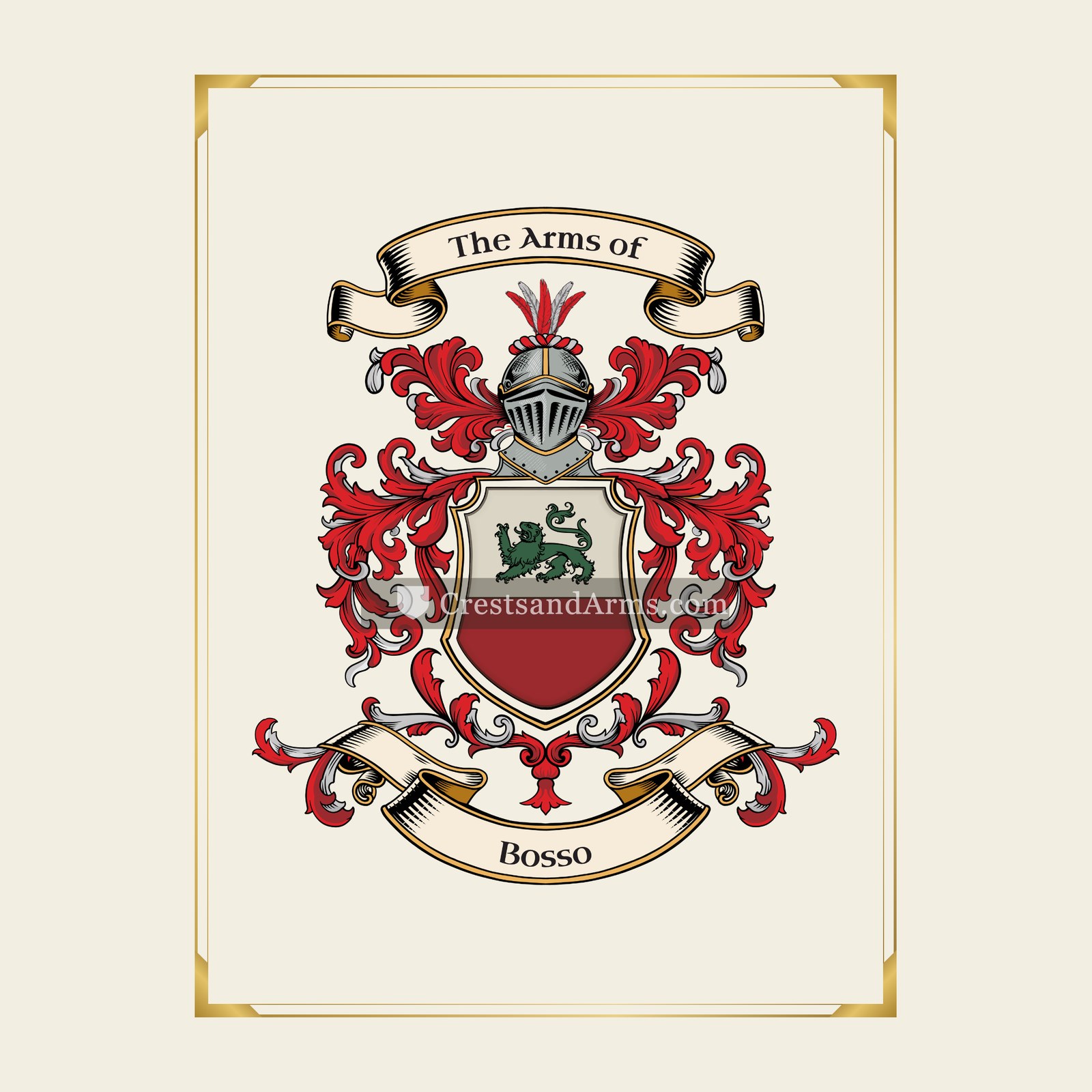 With gold border