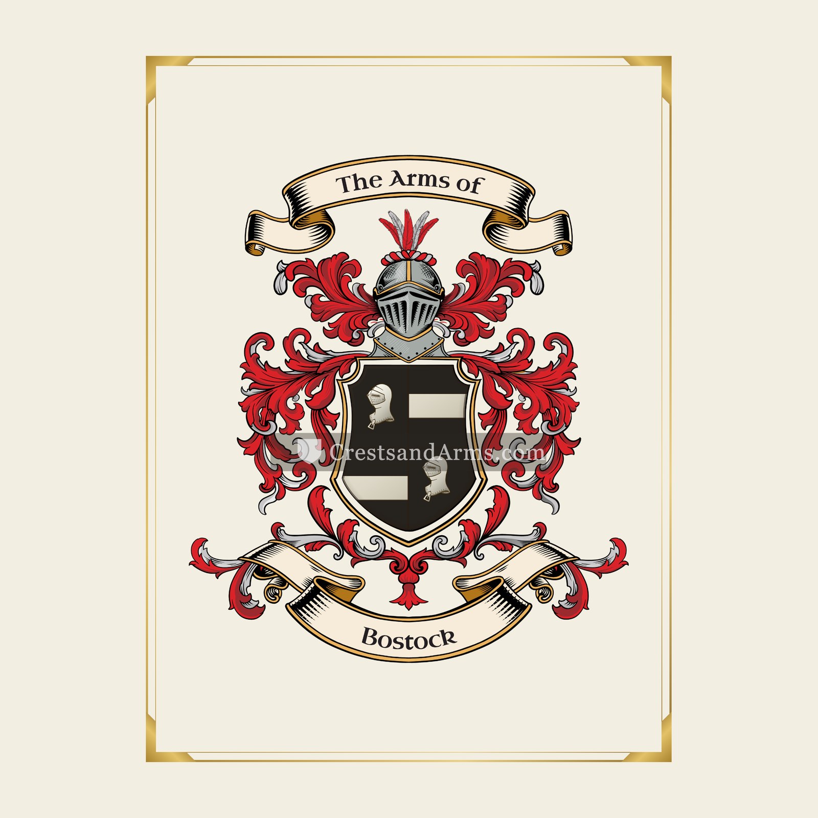 With gold border