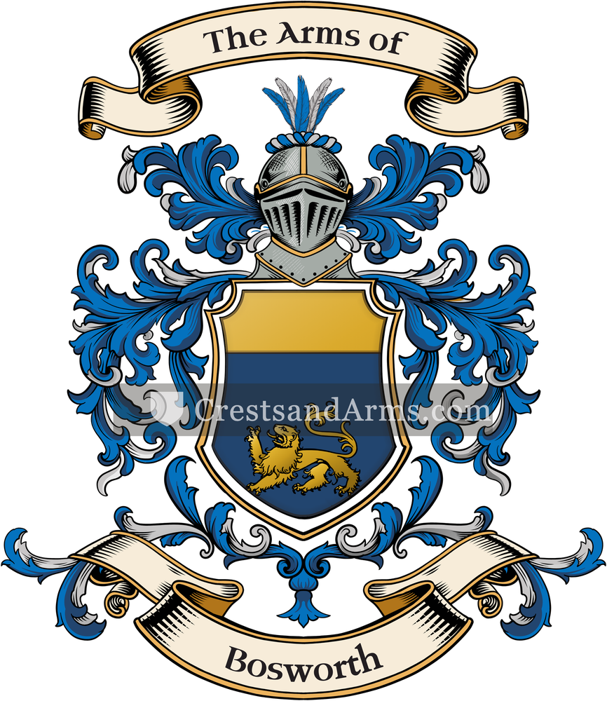 The Bosworth coat of arms, drawn from the recorded blazon