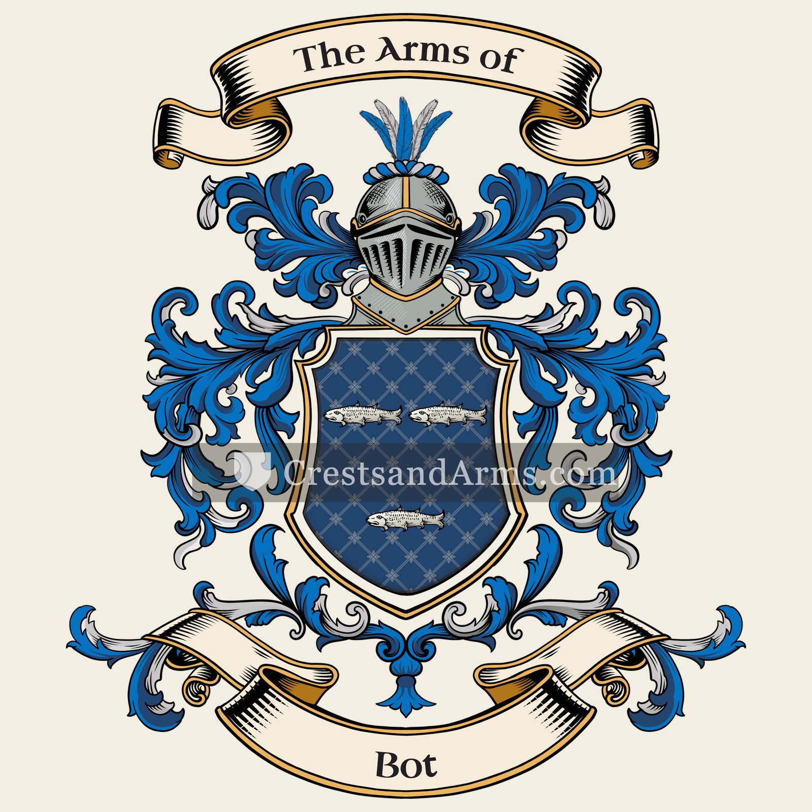 The Bot coat of arms, drawn from the recorded blazon