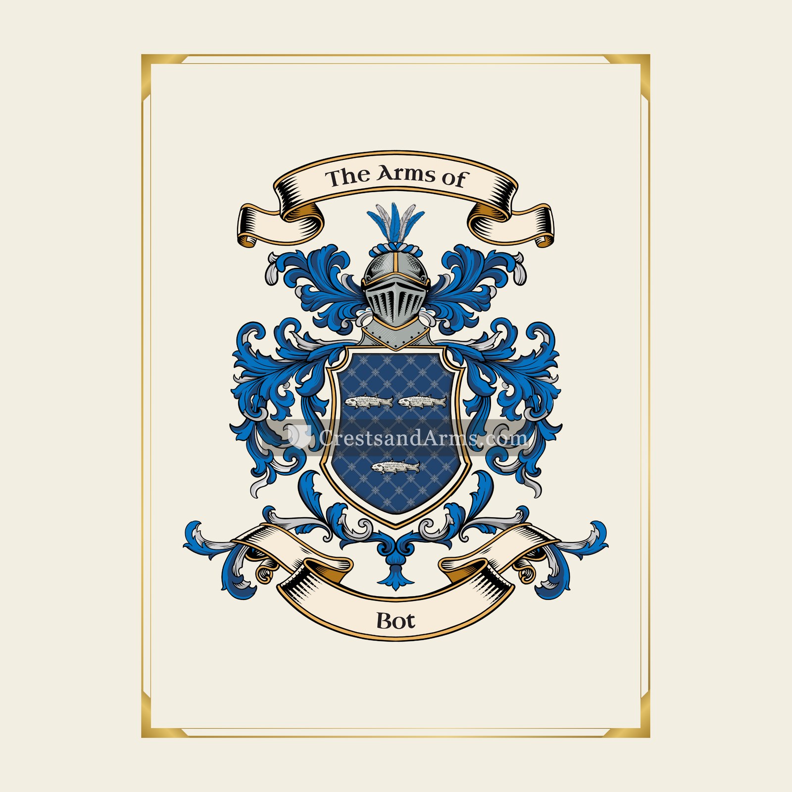 With gold border