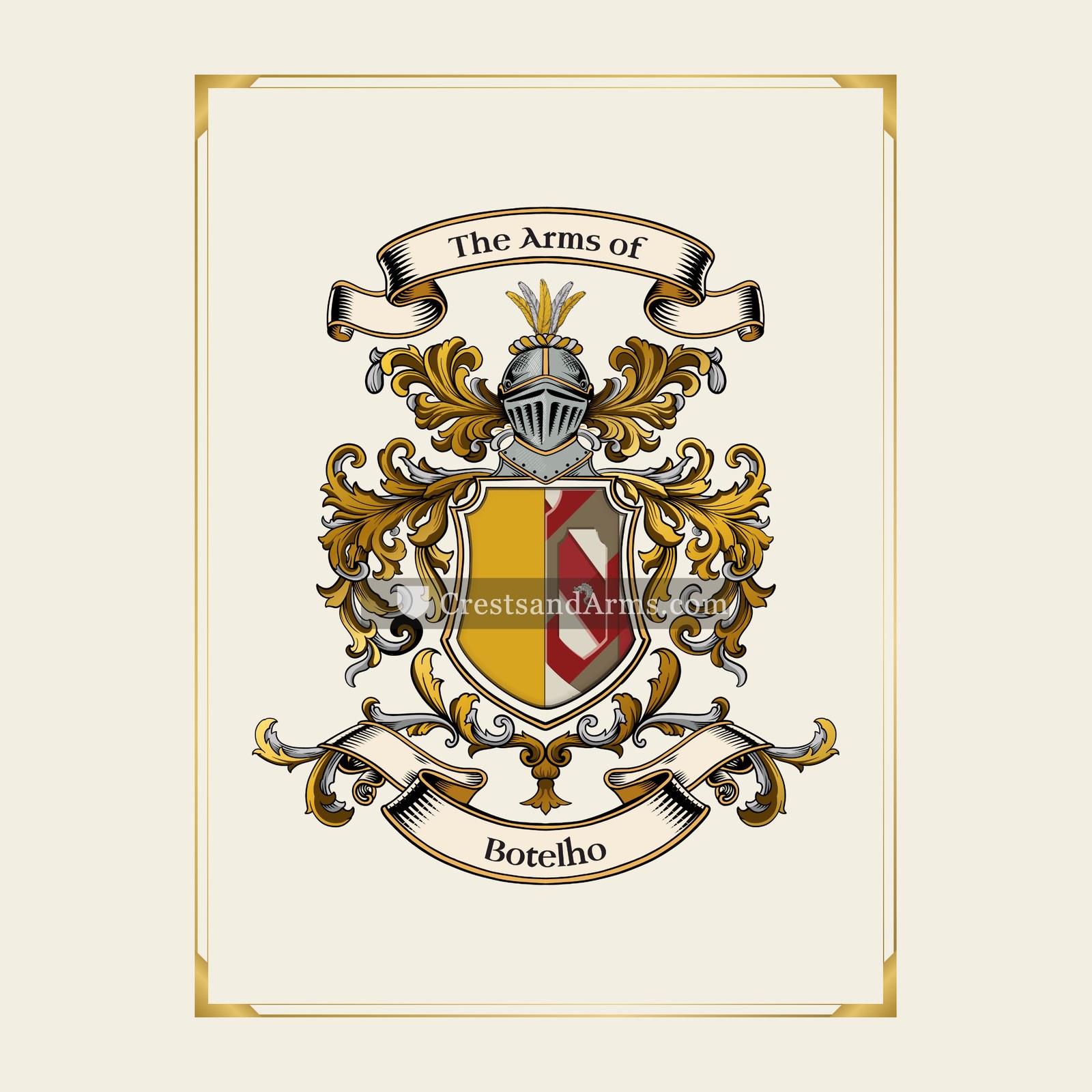 With gold border