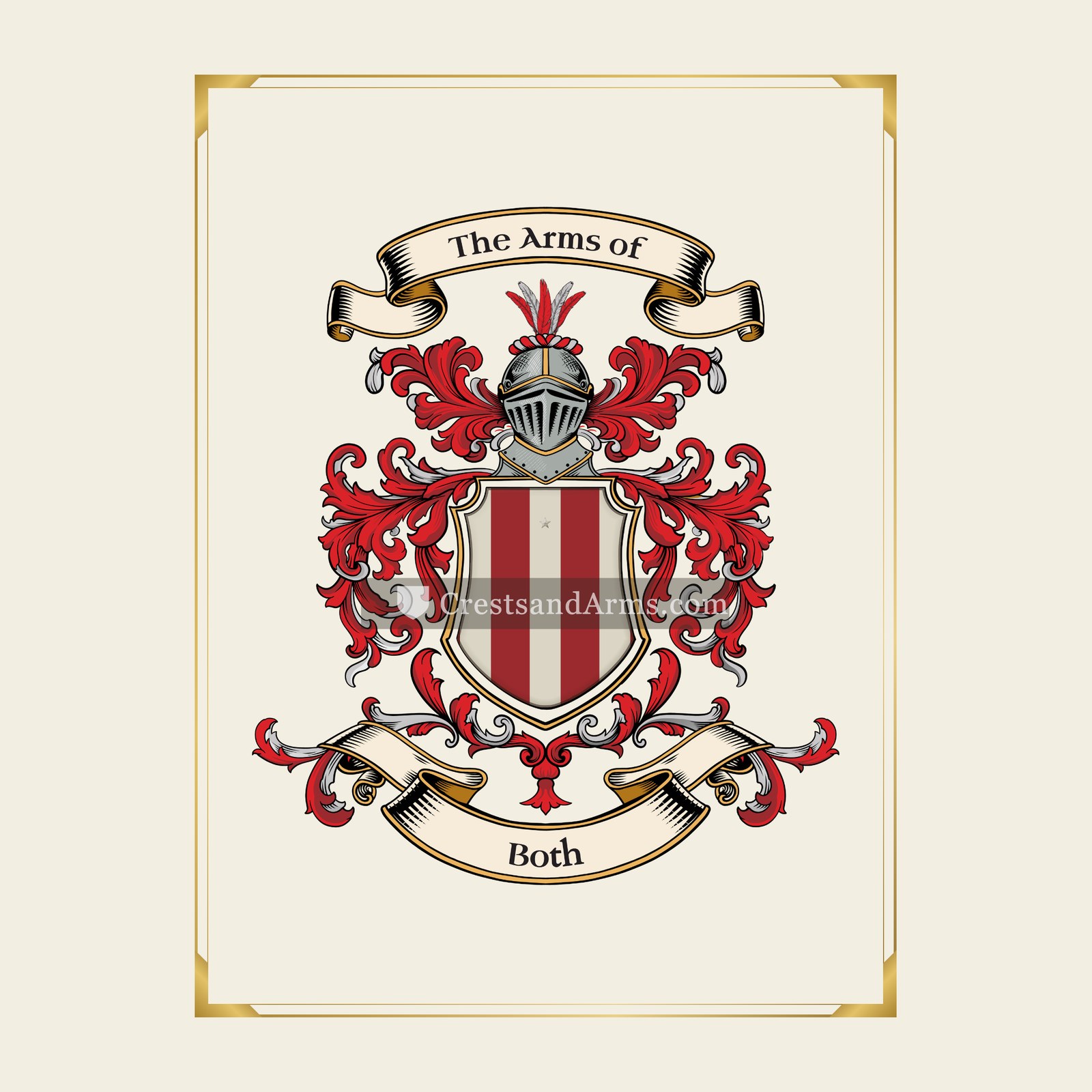 With gold border