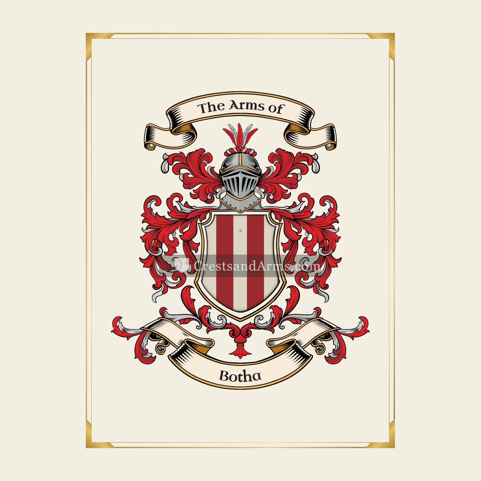 With gold border